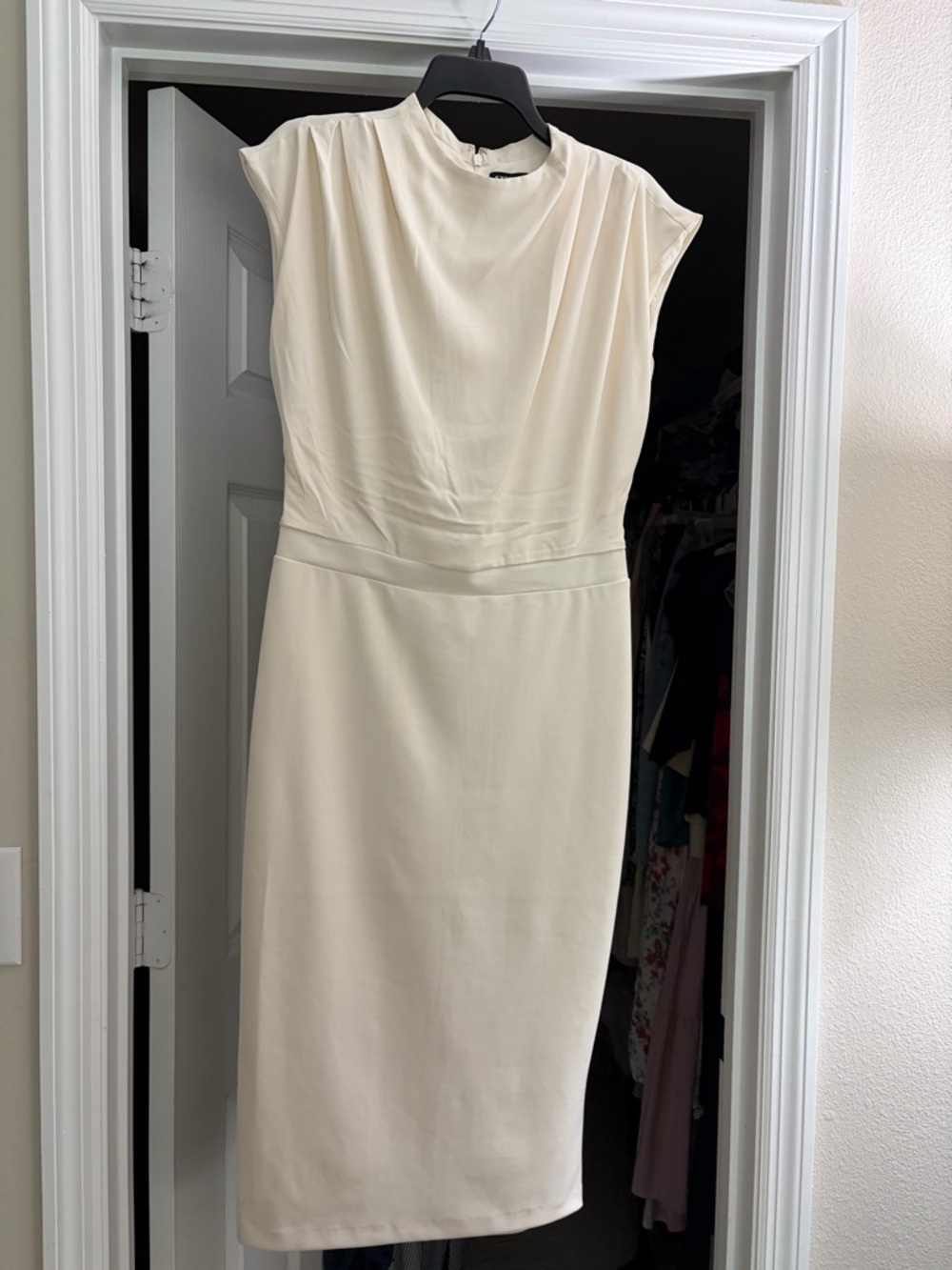 Express Ivory Midi Sheath Dress
